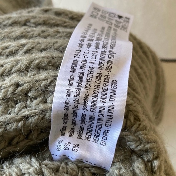 NWT Zara Pale Green Chunky Knit Wrap Sweater. Tie Belt Cozy. Women Lg. - Picture 8 of 8